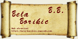 Bela Borikić vizit kartica